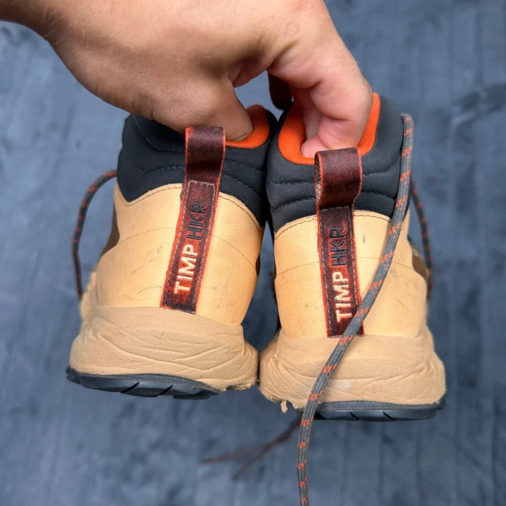 Altra Timp Hiker Mens 9.5 Tan Orange Trail Hiking Boots AL0A82CC921 Vibram